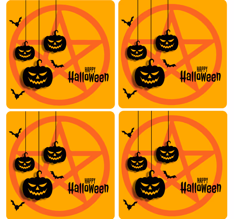 Podtácka Halloween motív strašidelnej tekvice - Tenstickers