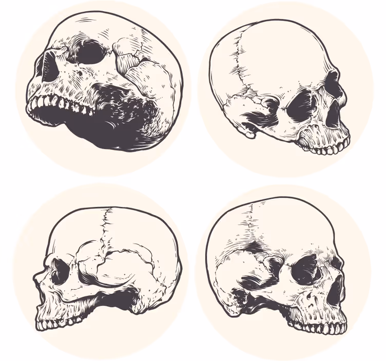 Lebka kreslenie halloween dráha - Tenstickers