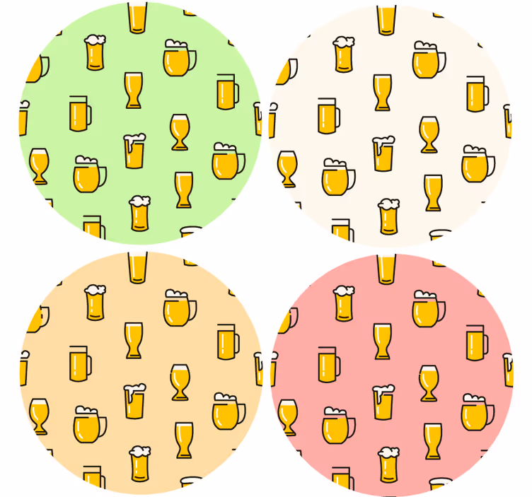 Vinylové tácky s pivným vzorom - Tenstickers