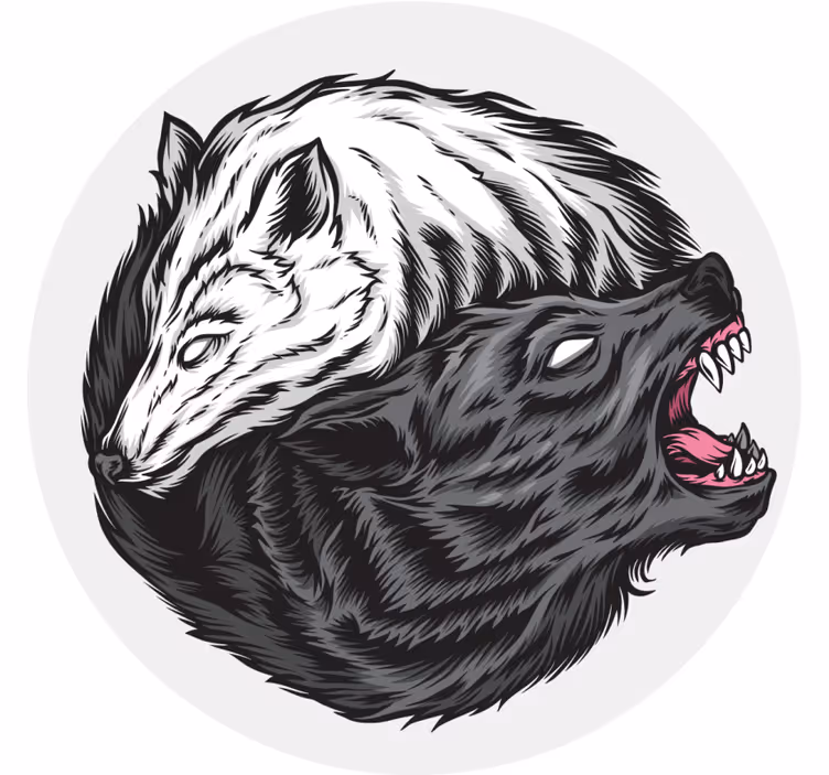 Yin yang vlk ilustrácie halloween dráha - Tenstickers