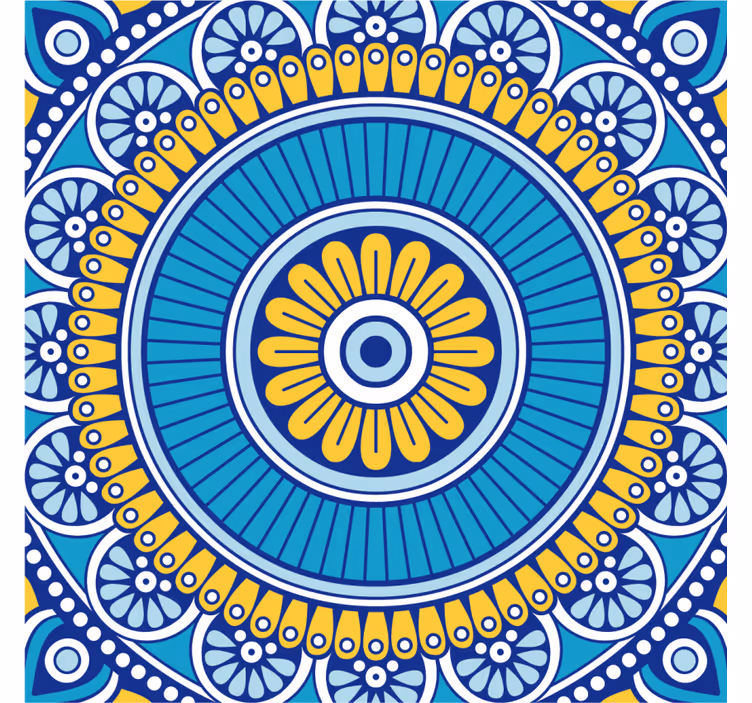 Podtácka s geometrickým kvetinovým motívom - Tenstickers