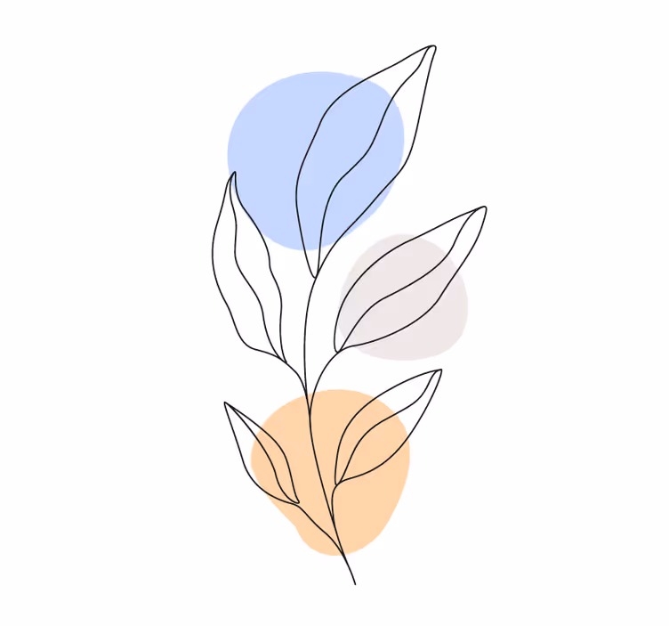 Moderná podtácka s abstraktnou botanickou linkou - Tenstickers
