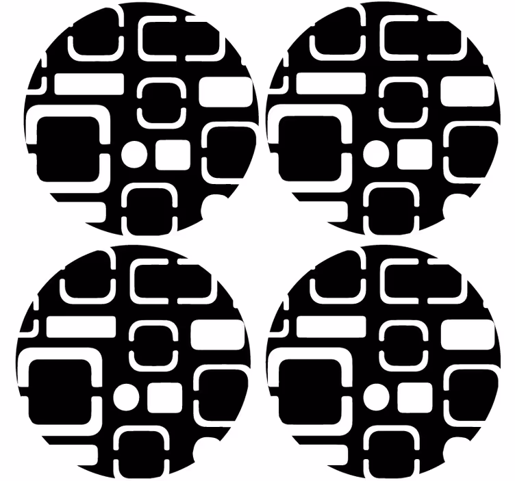 Podtácka s geometrickými čiernymi motívmi - Tenstickers
