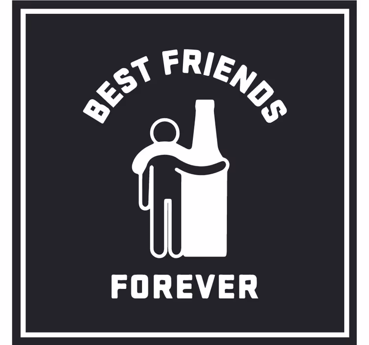 Pivná tácka najlepší priatelia objímajú pivo - Tenstickers