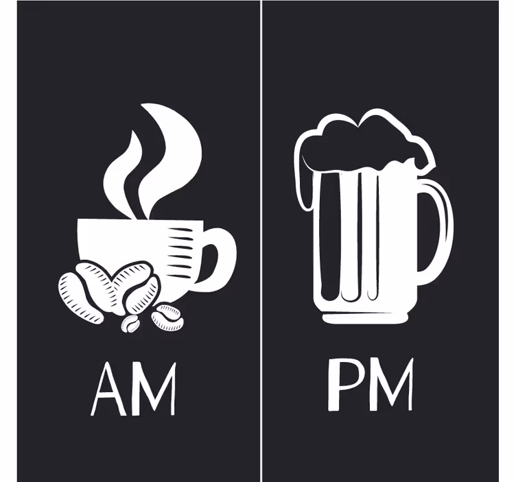 Podtácka s textom ranná káva večerné pivo - Tenstickers