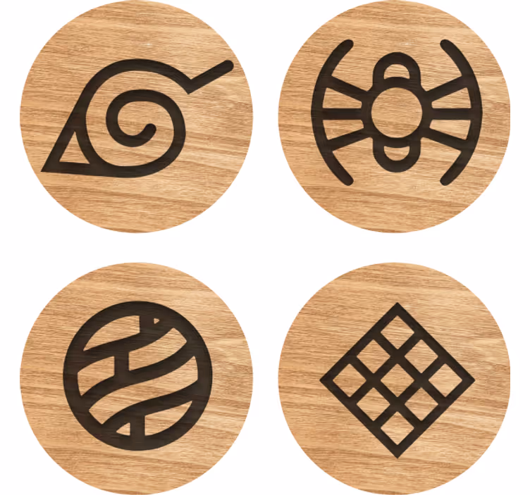 Naruto drevené geekové tácky - Tenstickers