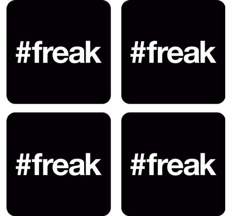 Hashtag freak geek coasters - Tenstickers