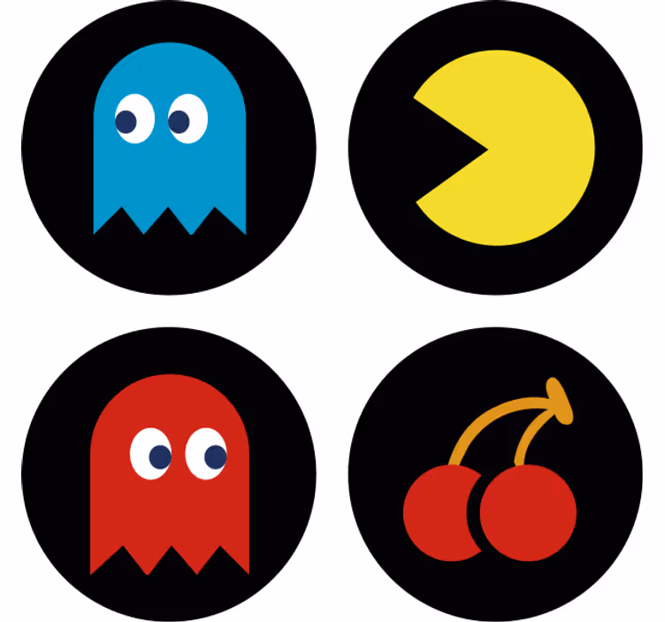 Zábavná podtácka farebné retro ikony - Tenstickers