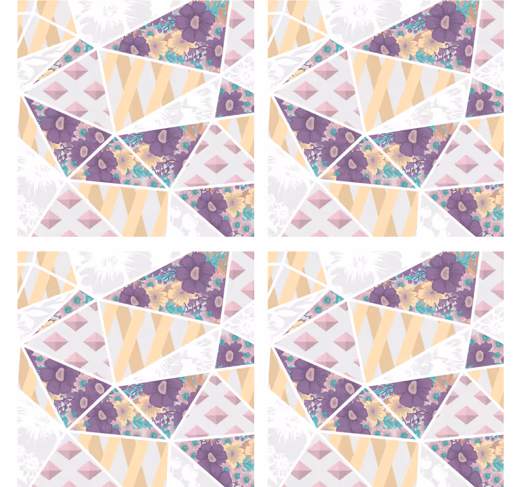 Podtácka s geometrickými kvetinovými vzormi - Tenstickers