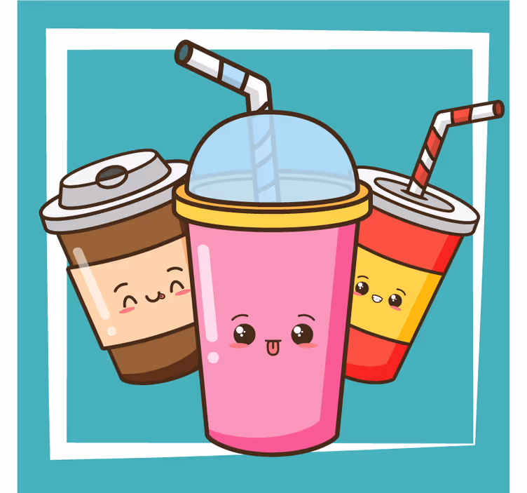 Rýchle občerstvenie nápoje ilustrácia viac tácky - Tenstickers