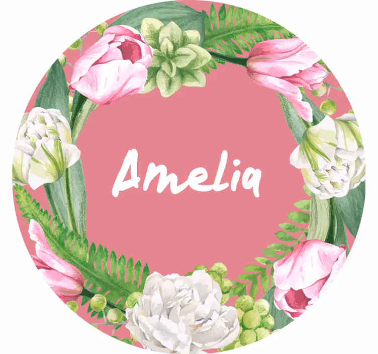 Podtácka na mieru kvetinový ružový veniec - Tenstickers