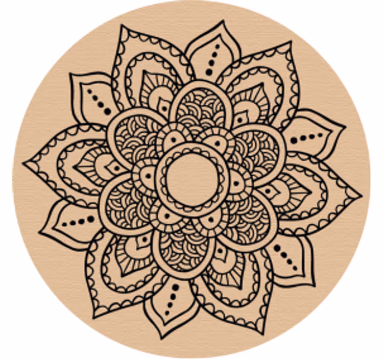 Mandala drevený vzor na pivné podložky - Tenstickers