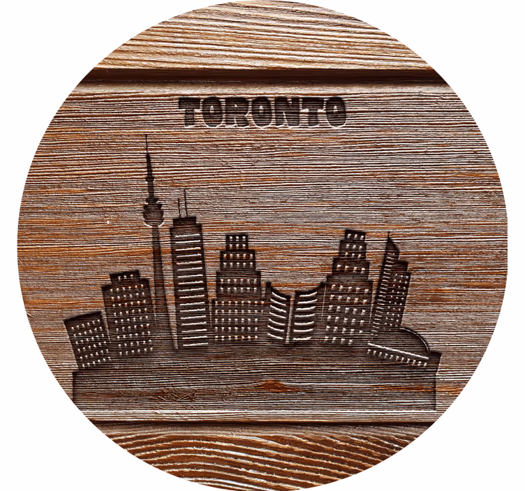 Podtácka vintage silueta torontskej panorámy - Tenstickers