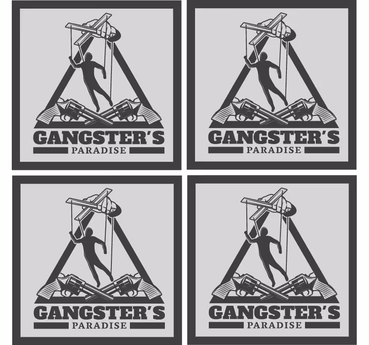 Pivná tácka s gangsterom v ilustrácii - Tenstickers