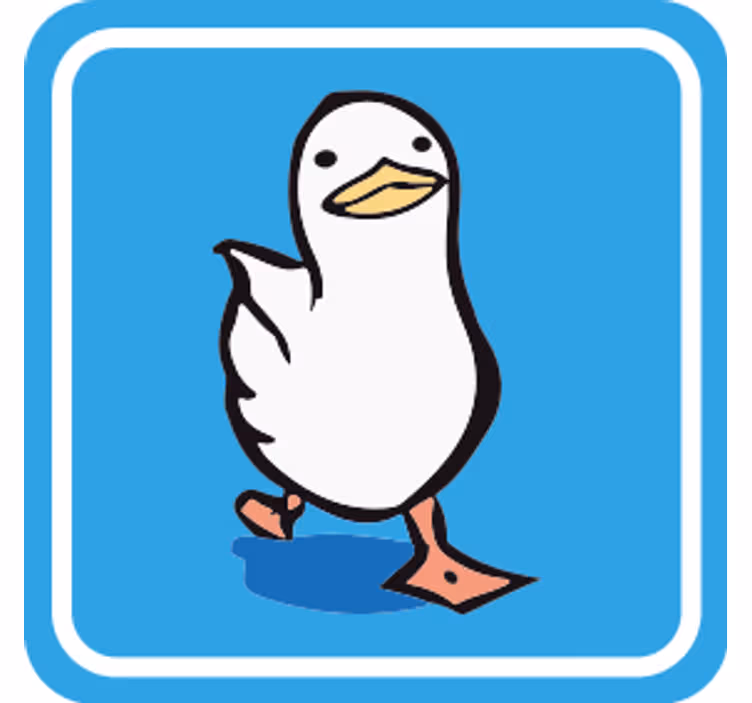 zábavná podtácka chodiaca kreslená kačica - Tenstickers