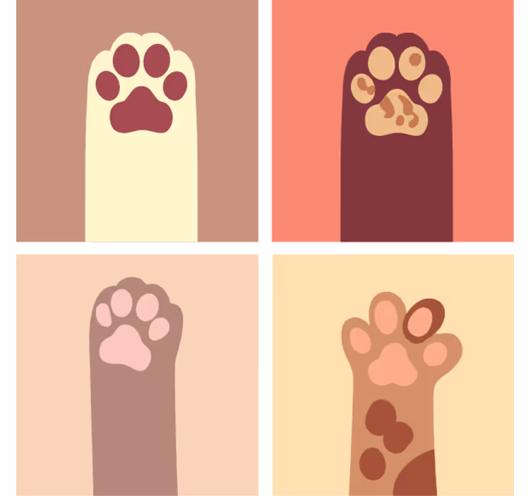 Mačacie labky karikatúra moderná dráha - Tenstickers