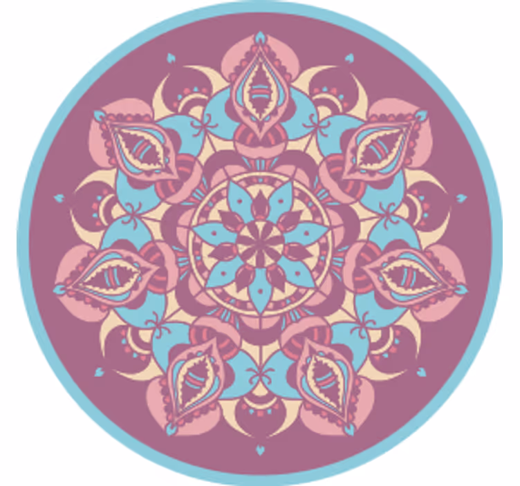 Mandala modrá fialová ružová vinobranie - Tenstickers