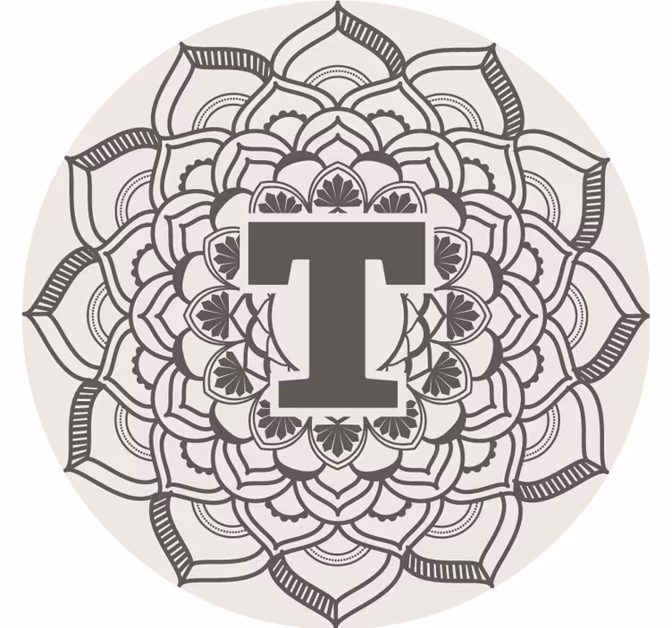 Pivná tácka s kvetinovou monogramovou dekoráciou - Tenstickers