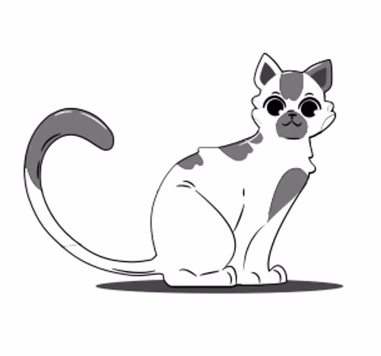 Nakreslená mačka vinobranie tácka - Tenstickers
