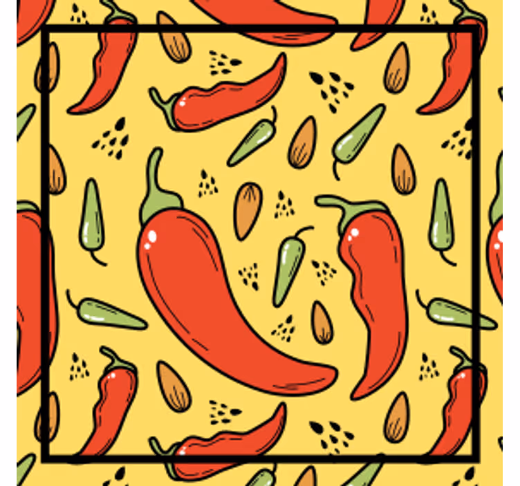 Moderná podtácka s vzorom chili papričiek - Tenstickers