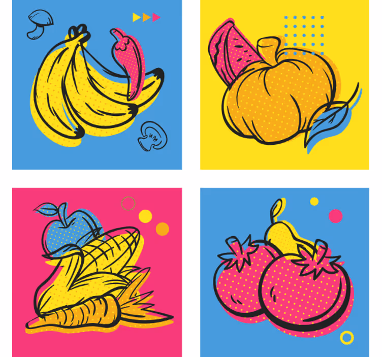 živé ovocie a zelenina moderná dráha - Tenstickers