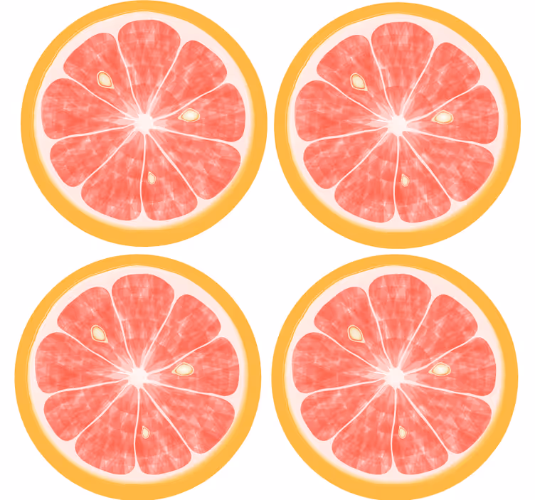 Zábavná podtácka s motívom citrusového plátku - Tenstickers