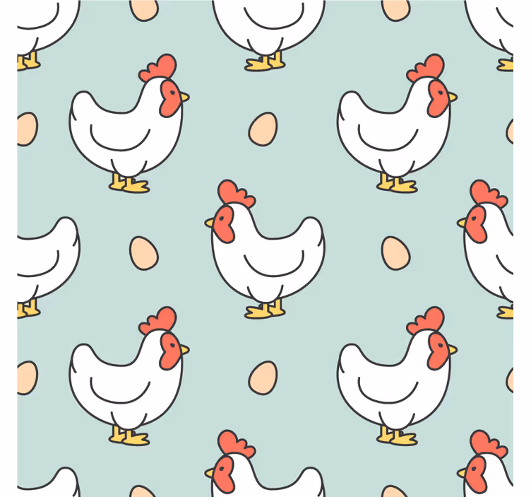 Moderná podtácka s motívom sliepok a vajec - Tenstickers