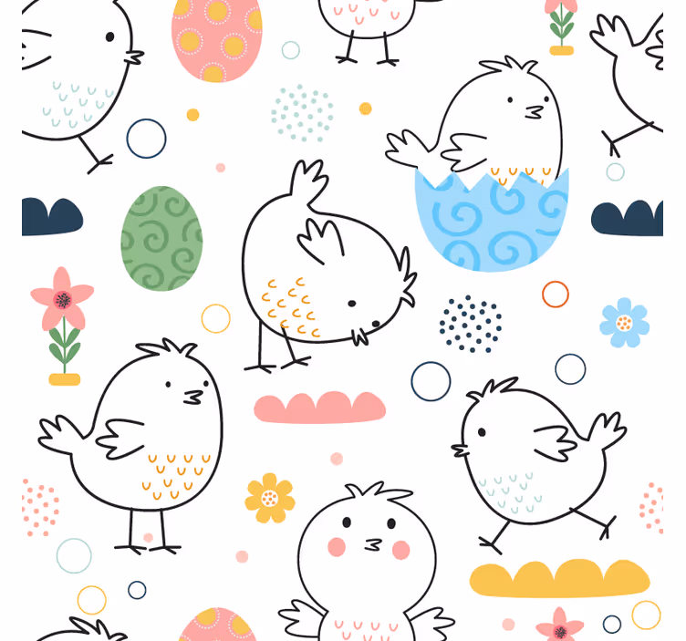 Vtipné roztomilé kuriatko vzor moderná tácka - Tenstickers