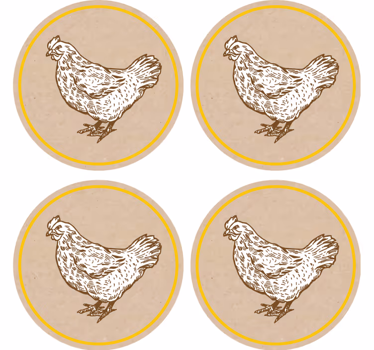 Podtácka vintage s očarujúcim motívom kurčaťa - Tenstickers