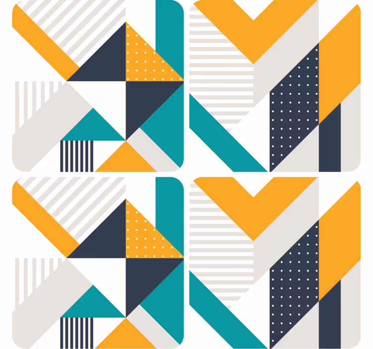 Moderná podtácka s geometrickými farebnými blokmi - Tenstickers