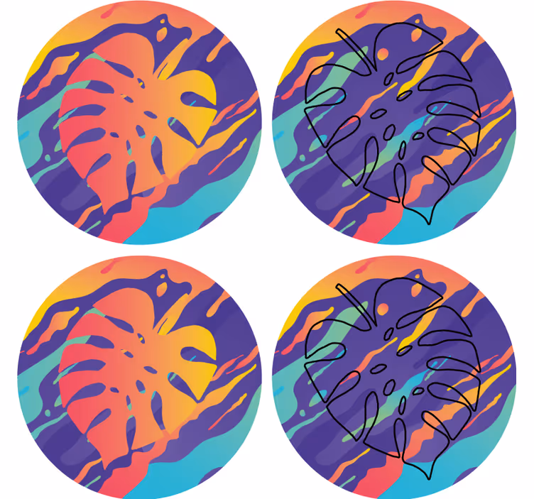 Podtácka farebné vzory listov - Tenstickers