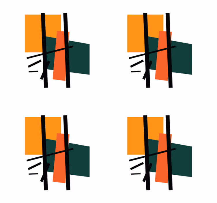 Moderná podtácka s abstraktnými geometrickými tvarmi - Tenstickers