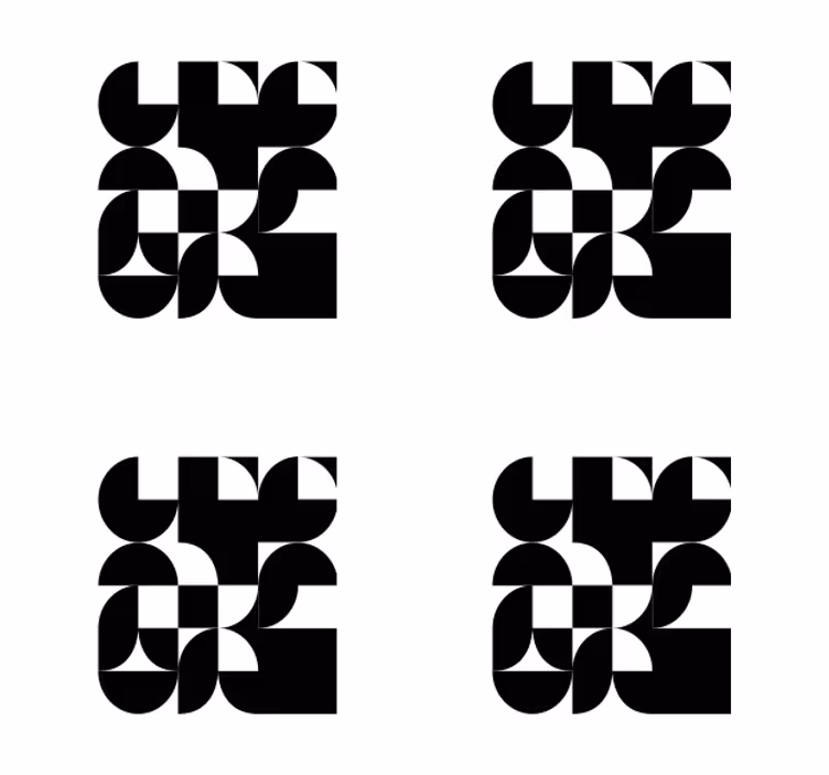 Moderná podtácka s geometrickými monochromatickými vzormi - Tenstickers
