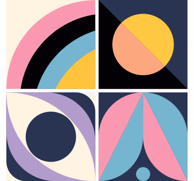Moderná podtácka geometrické farebné bloky - Tenstickers