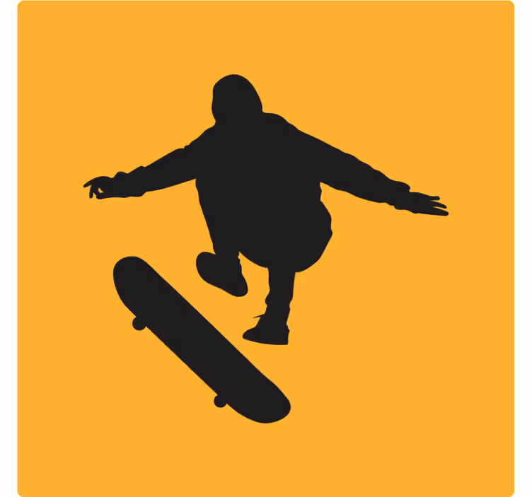Podtácka vintage silueta skateboardistu - Tenstickers