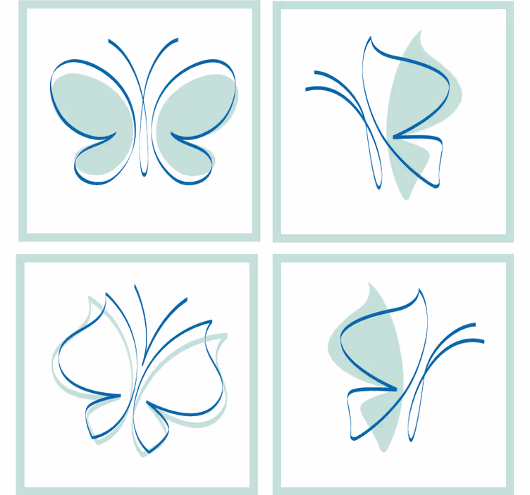 Podtácka s elegantnými motýľovými vzormi - Tenstickers