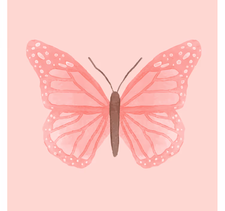 Podtácka vintage s ilustráciou ružovej motýlice - Tenstickers