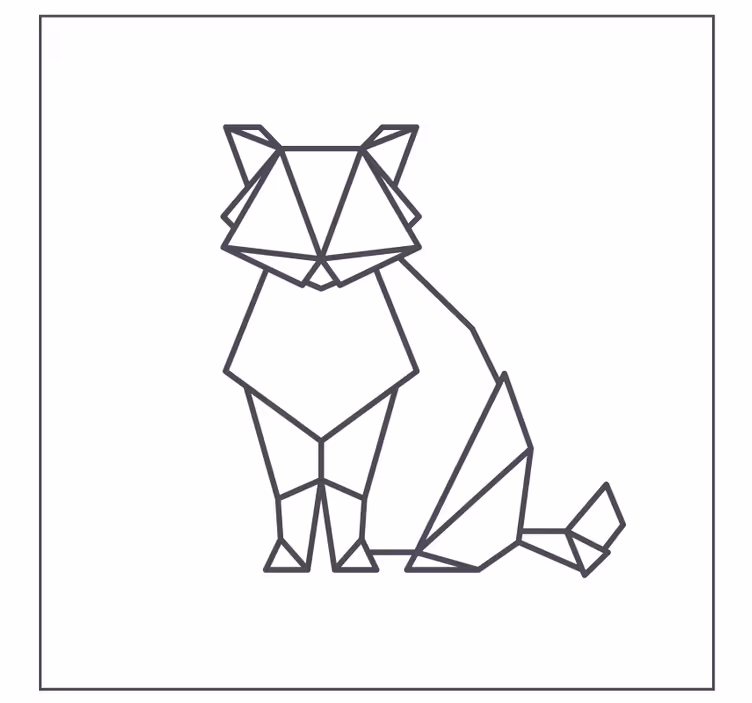 Zábavná podtácka geometrická mačka - Tenstickers