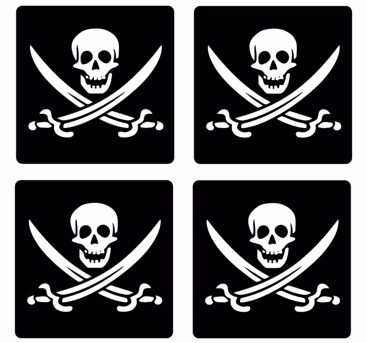 Pirátske tácky jolly roger geek - Tenstickers