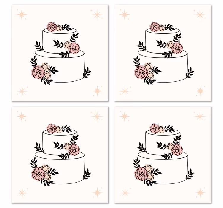 Kvetinová torta svadobná tácka - Tenstickers