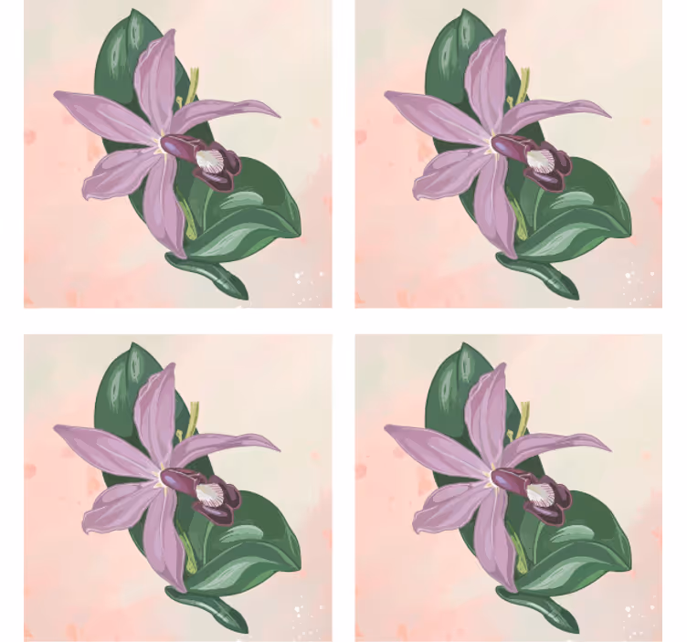 Moderná podtácka elegantná orchideová kvetina - Tenstickers