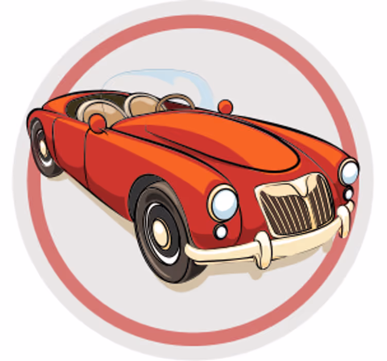 Zábavná podtácka s vintage červeným športovým autom - Tenstickers