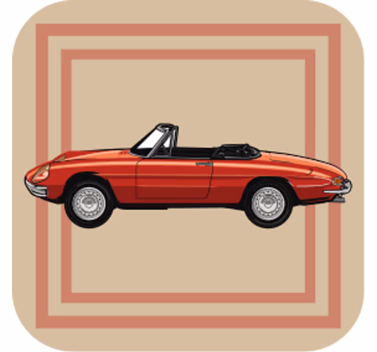 Podtácka vintage ilustrovaný kabriolet - Tenstickers