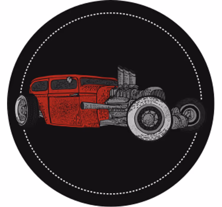 Podtácka vintage klasická ilustrácia hot rodu - Tenstickers