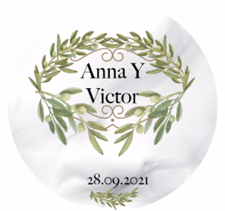 Svadobná tácka s olivovým vencom - Tenstickers