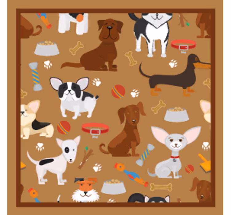 Moderná podtácka s hravými ilustráciami psov - Tenstickers