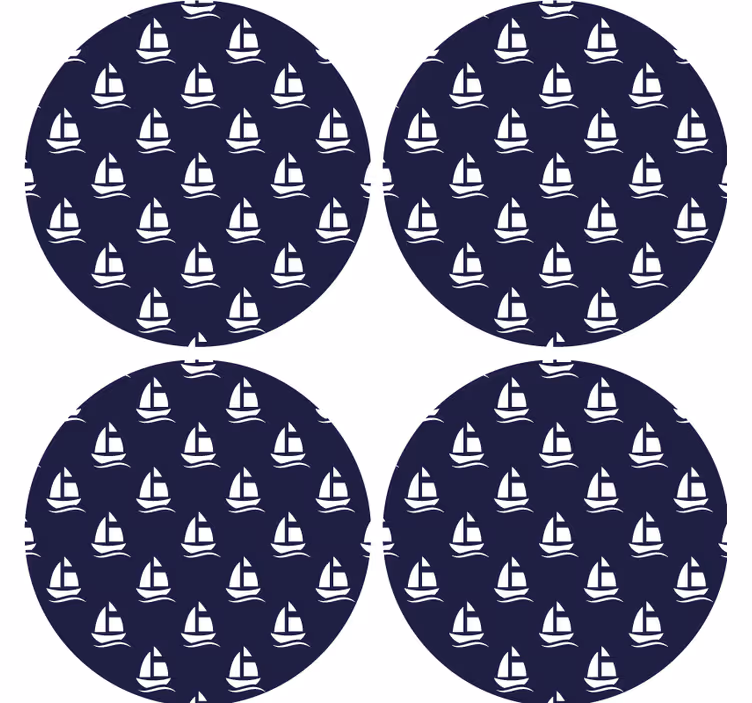 Pivná tácka s námorným motívom plachetnice - Tenstickers