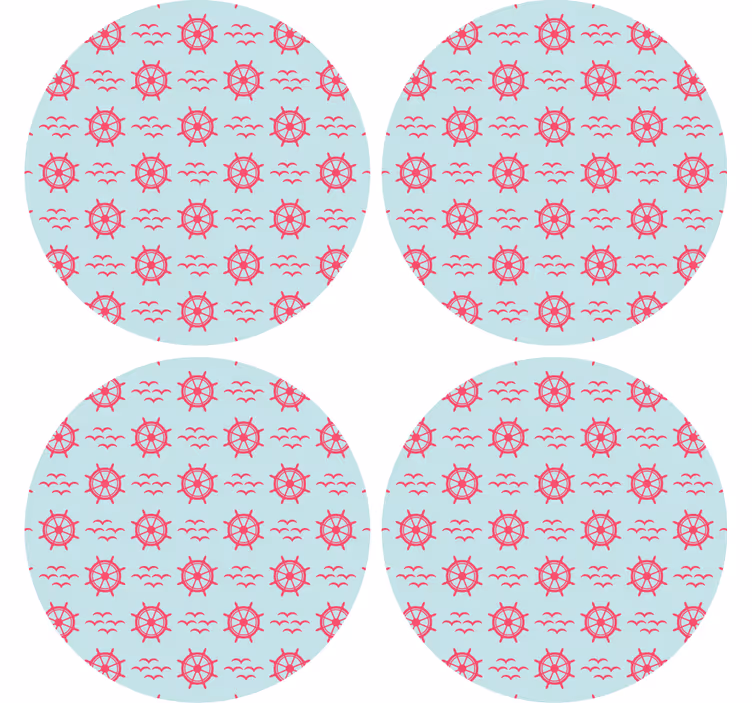 Zábavná podtácka s námorným kolesovým vzorom - Tenstickers