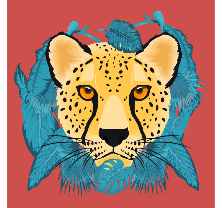 Zábavná podtácka s ilustráciou štýlového leoparda - Tenstickers