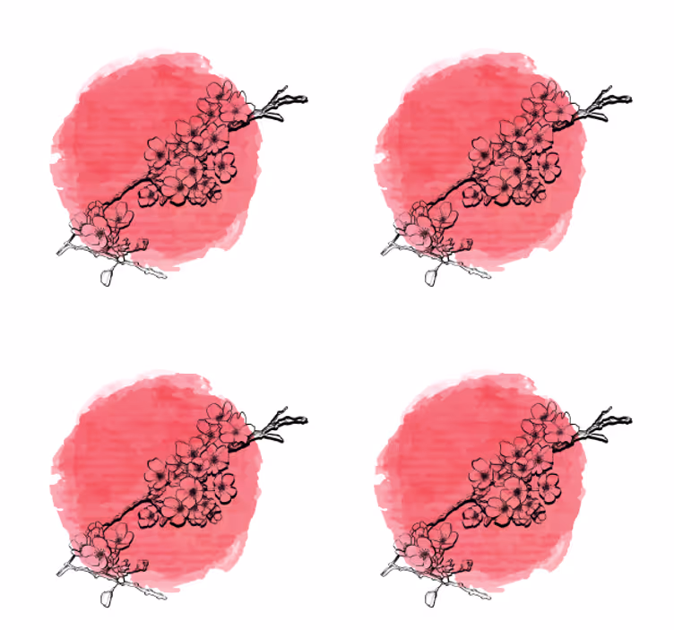 Podtácka kvetinový obrys na ružovej - Tenstickers